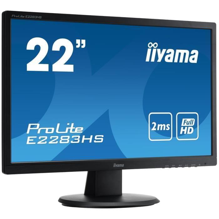 Ecran PC Iiyama E2283HS-B1 - 21.5" LED/1ms/FHD/HDMI/HP/Black