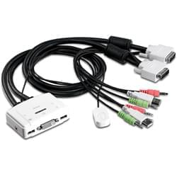 Boîtier de partage TrendNet TK-214i - KVM Commutateur 2 ports USB/DVI +cables