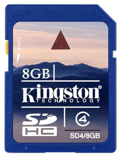 Carte mémoire Kingston SDHC 8Go SDHC-Card Class 4 SD4/8GB