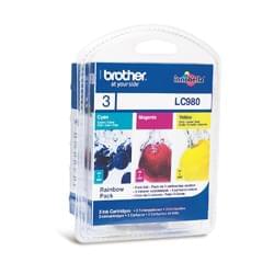 Conso Imprimante Brother Pack couleur (Cyan Magenta Jaune) - LC980RBWBP