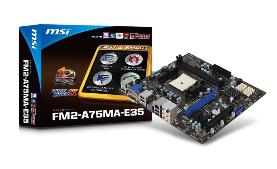 Carte mère MSI FM2-A75MA-E35 - A75/SKFM2/DDR3/PCI-E/mATX