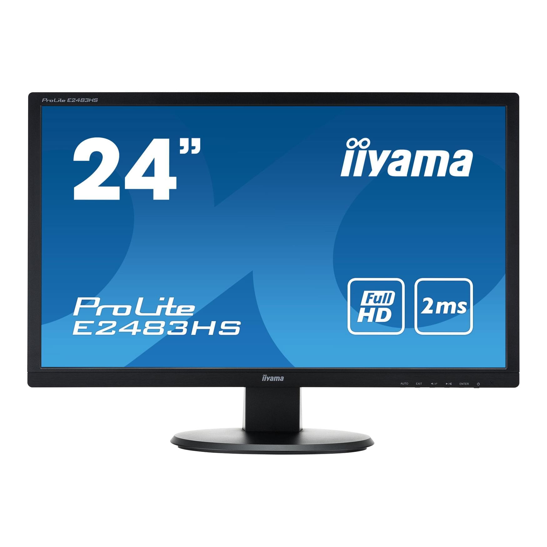 Ecran PC Iiyama E2483HS-B1 - 24" LED/1ms/FHD/HDMI/HP/Black