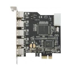 Carte contrôleur Cybertek PCI-E  5 ports USB2 ext. + 1 port int.