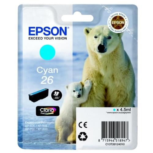 Consommable imprimante Epson Cartouche d'encre Cyan 26 - T2612
