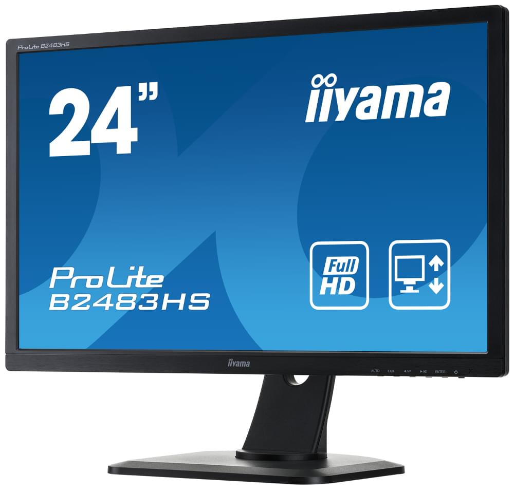 Ecran PC Iiyama B2483HS-B1 - 24" LED/1ms/FHD/HDMI/HAS/HP