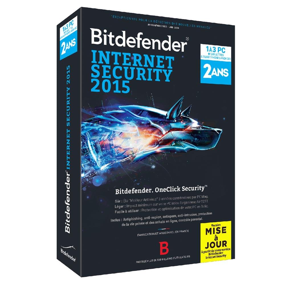 Logiciel sécurité Bitdefender MAJ Internet Security 2015 - 2 Ans / 3 PC