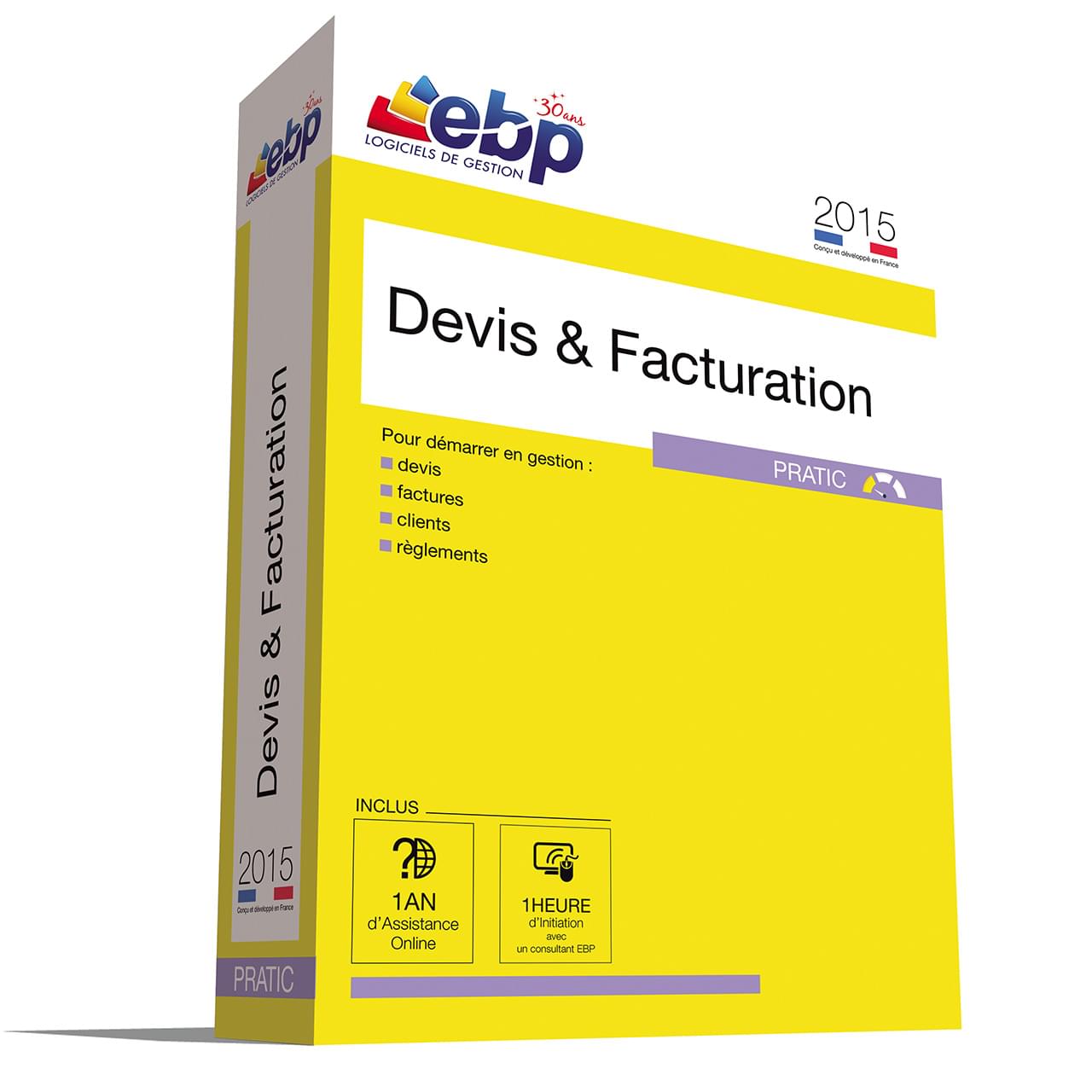 Logiciel application EBP Devis & Facturation Pratic 2015 + VIP