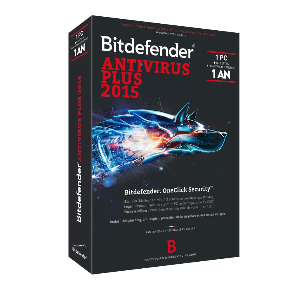Logiciel sécurité Bitdefender Antivirus Plus 2015 - 1 An / 1 PC