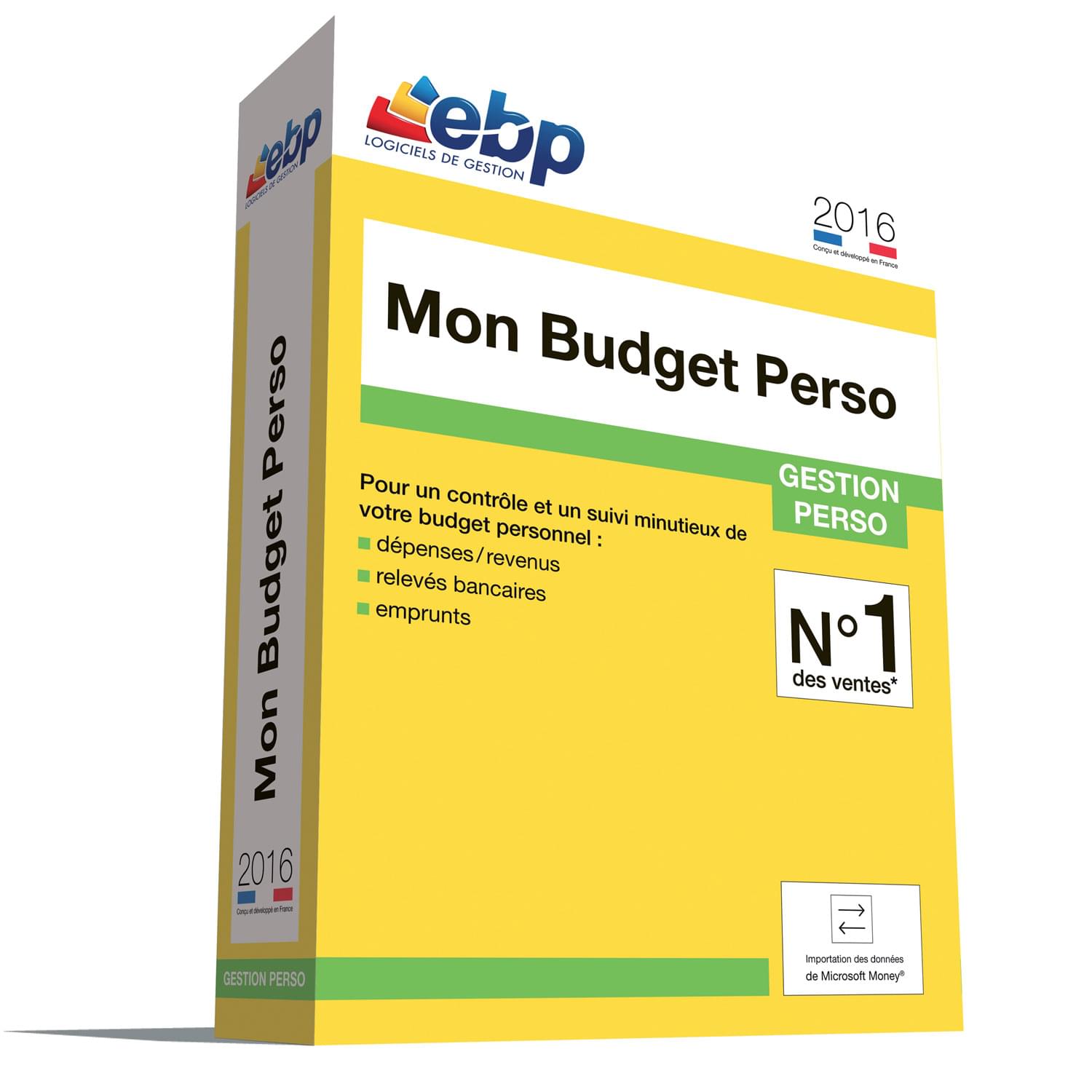 Logiciel application EBP Mon Budget Perso 2016