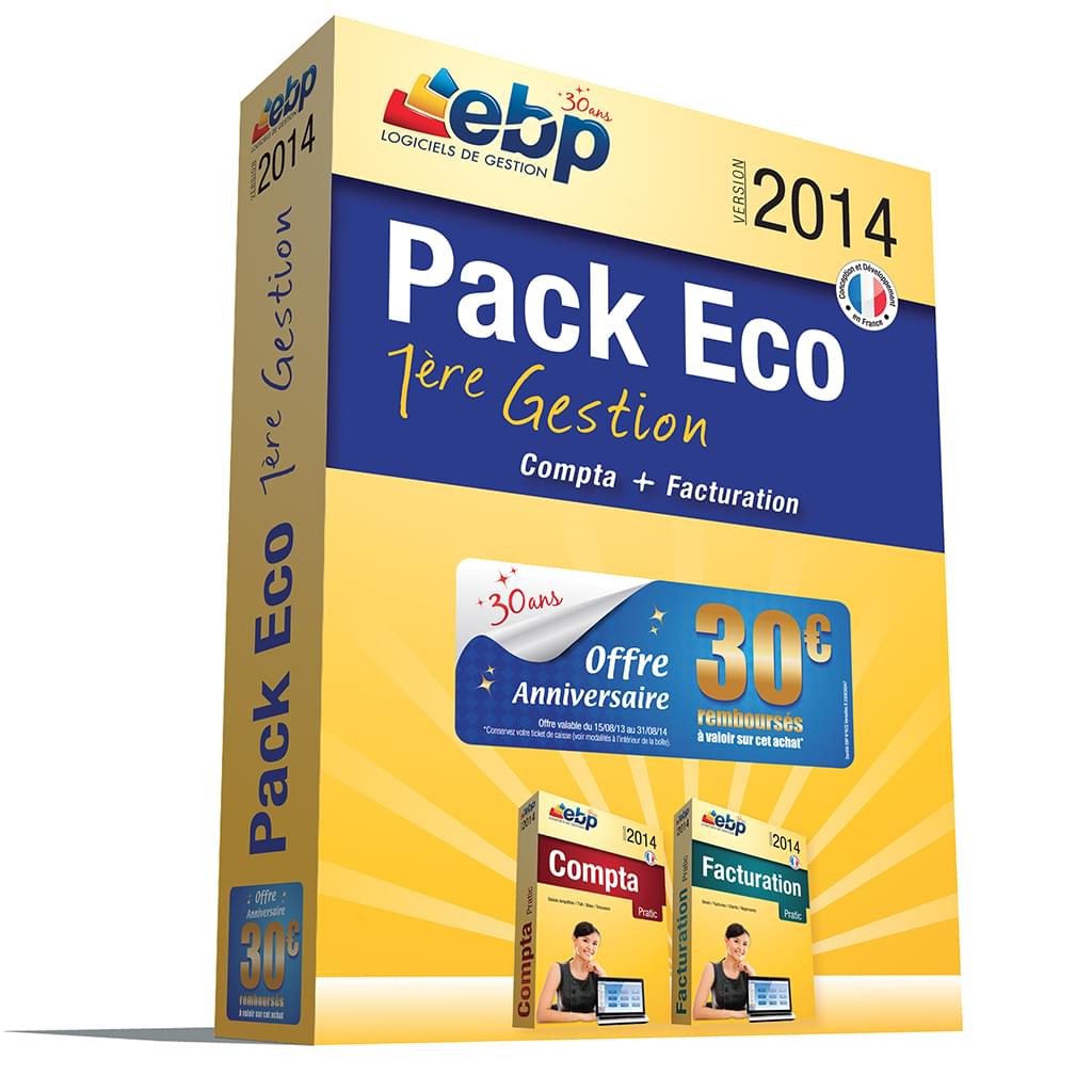 Logiciel application EBP Pack Eco 1ère Gestion 2014