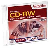 Consommable stockage Cybertek CDRW 74min certifié 16-24X