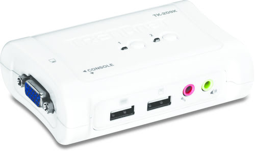 Commutateur et splitter TrendNet TK-209K - KVM Commut. 2 ports USB + Audio (+cable)