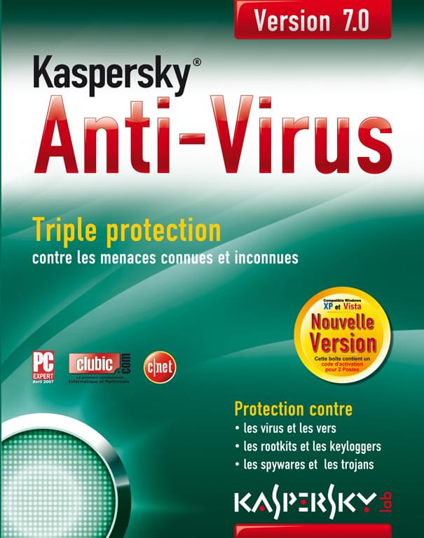 Logiciel sécurité Kaspersky Antivirus AVP Boite - 3 postes / 1 An