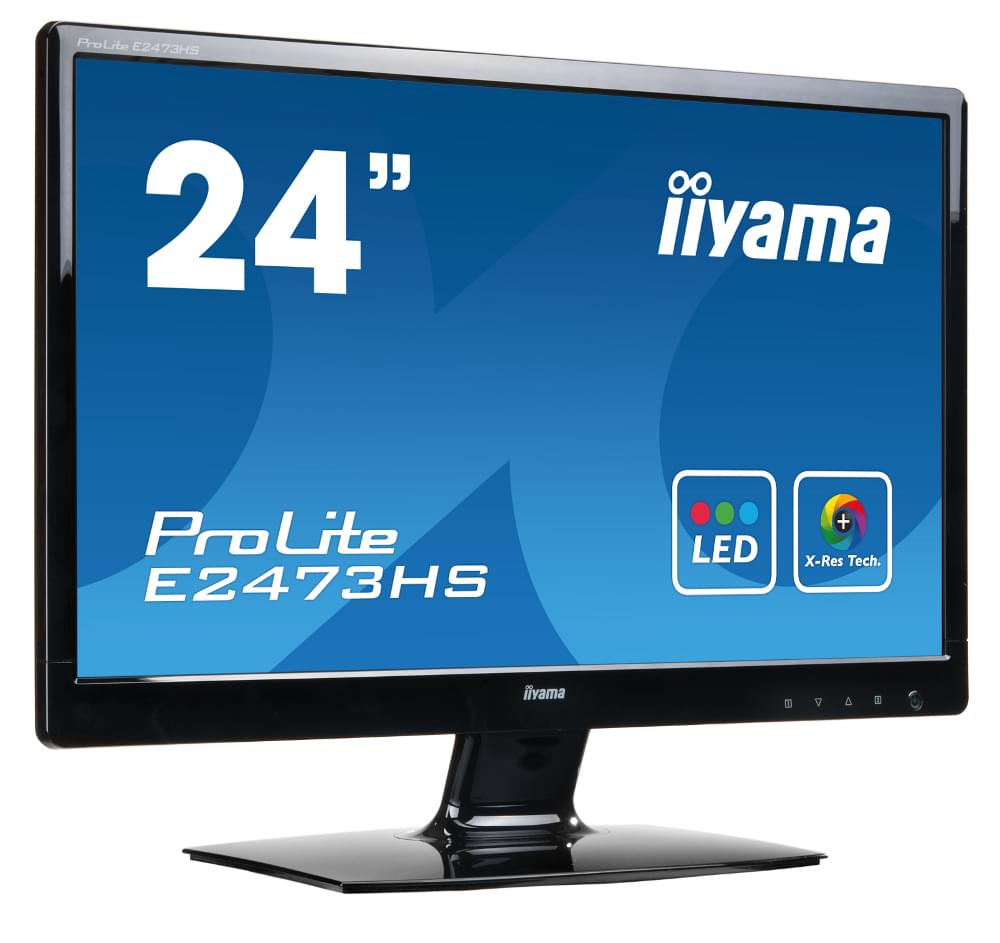 Ecran PC Iiyama E2473HS-GB1 - 24" LED/2ms/2 HDMI/X-Res/HP/BLACK