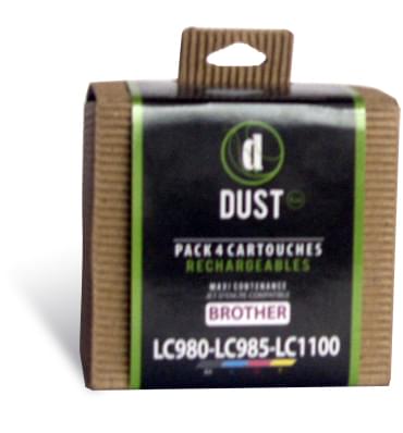 Cartouche rechargeable DUST Eco Pack 4 cart.rechargeables LC980-LC985-LC1100