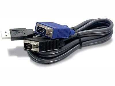 Commutateur et splitter TrendNet TK-CU10 Cordon KVM USB+VGA - 3m(Option 23662)