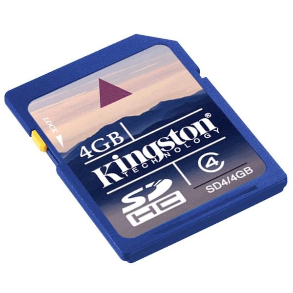 Carte mémoire Kingston SDHC 4Go SDHC-Card Class 4 SD4/4GB