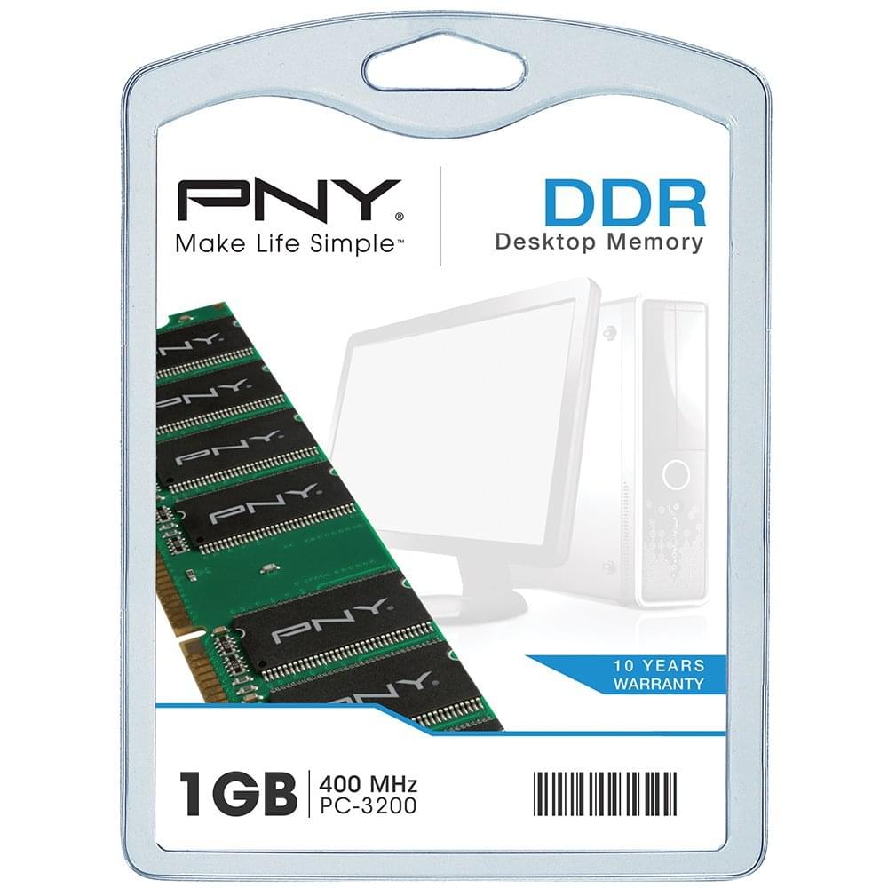 Mémoire PC PNY 1Go DDR-400 PC3200 DIMM101GBN/3200-SB