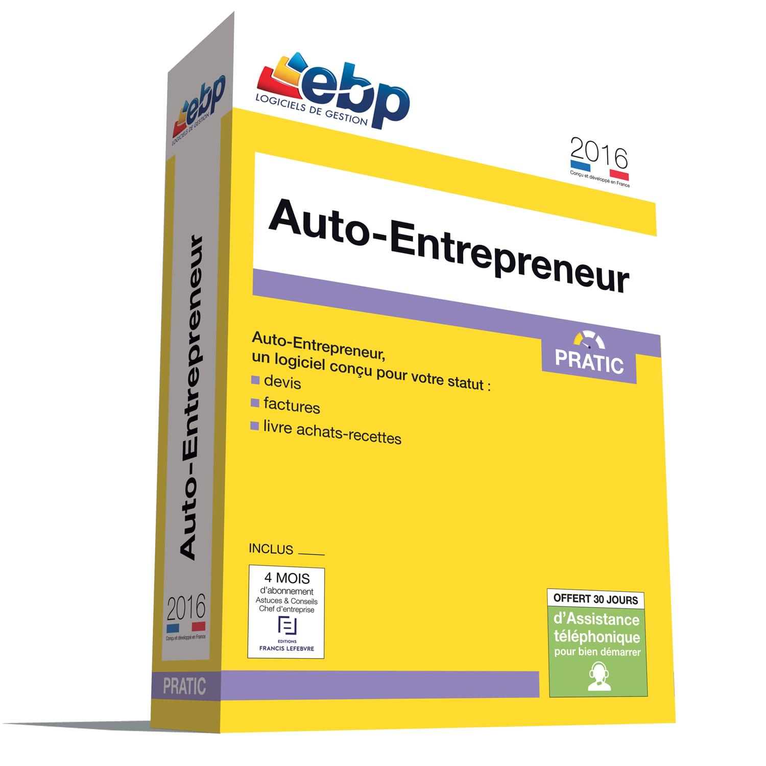 Logiciel application EBP Auto-Entrepreneur Pratic 2016
