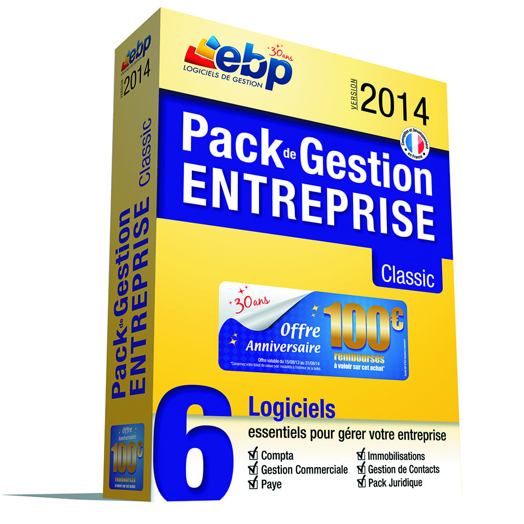 Logiciel application EBP Pack de Gestion Entreprise Classic 2014