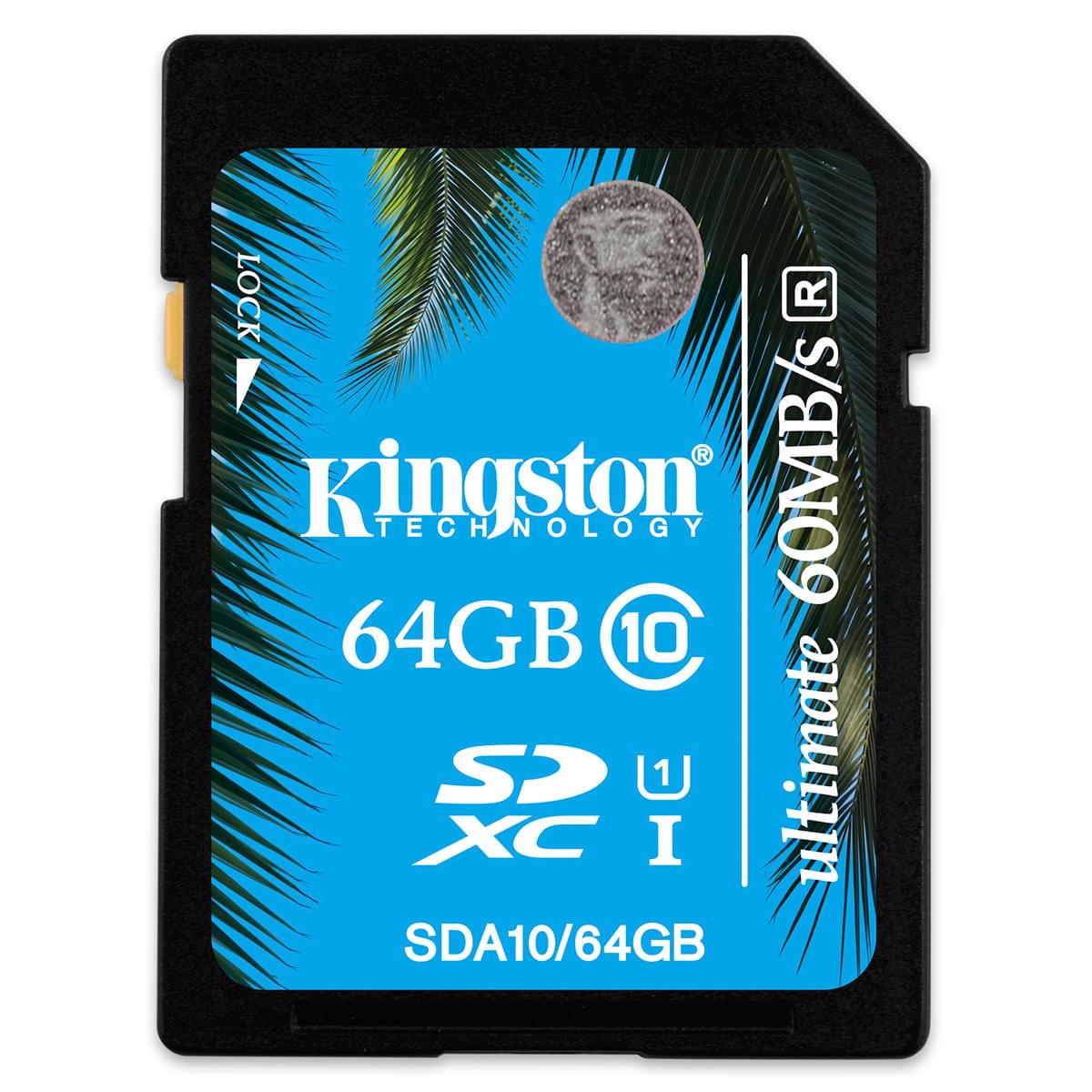 Carte mémoire Kingston SDXC 64Go Class 10 SDA10/64GB