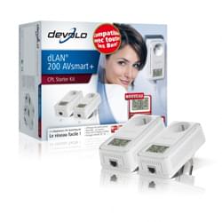 Adaptateur CPL Devolo dLAN 200 AVsmart+ (200Mb) avec prise - Pack de 2