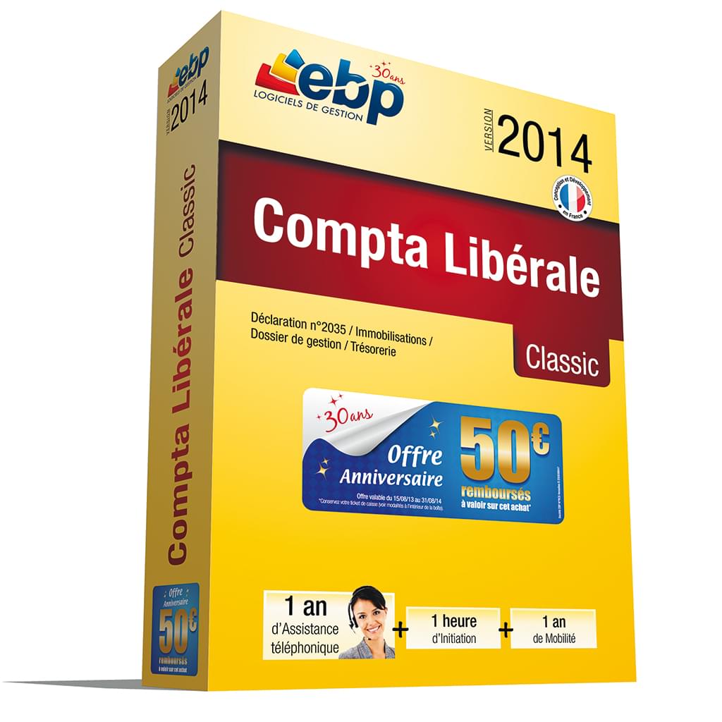 Logiciel application EBP Compta Libérale Classic OL 2014 + Services VIP
