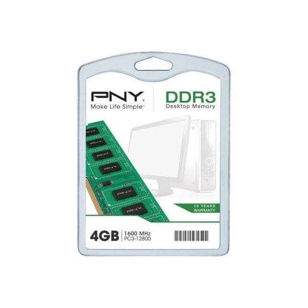 Mémoire PC portable PNY SO-DIMM 4Go DDR3 1600 1.35V SOD4GBN12800/3L-SB