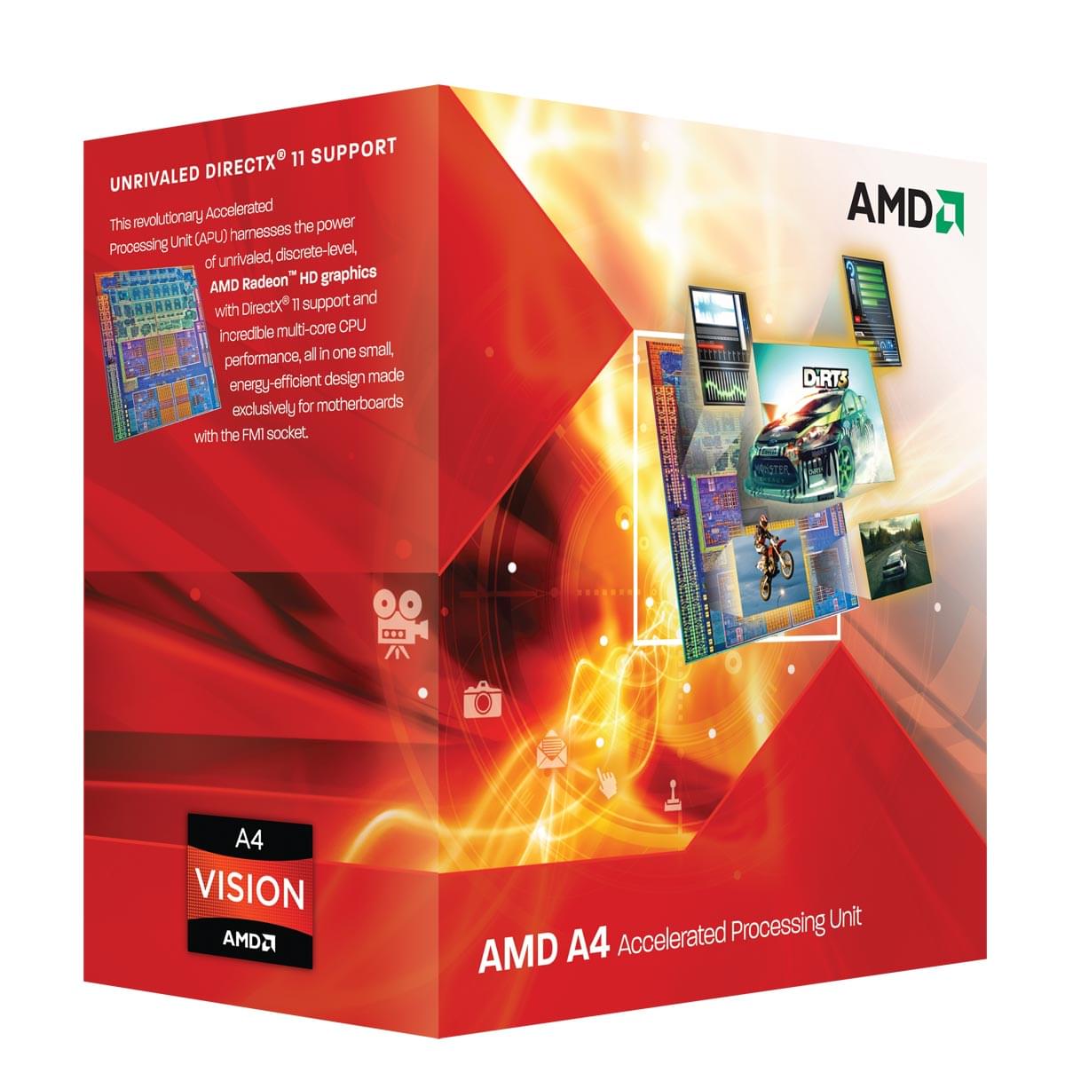 Processeur AMD A4 3400 - 2.7GHz/1Mo/SKFM1/BOX