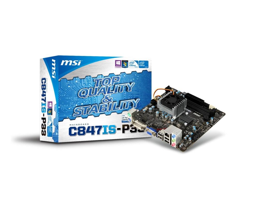 Carte mère MSI C847IS-P33 - NM70/DDR3/PCI-E/ITX 