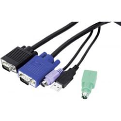 Boîtier de partage No Name Cordon KVM Mixte USB+PS/2 - 1.80m (Option 23653)