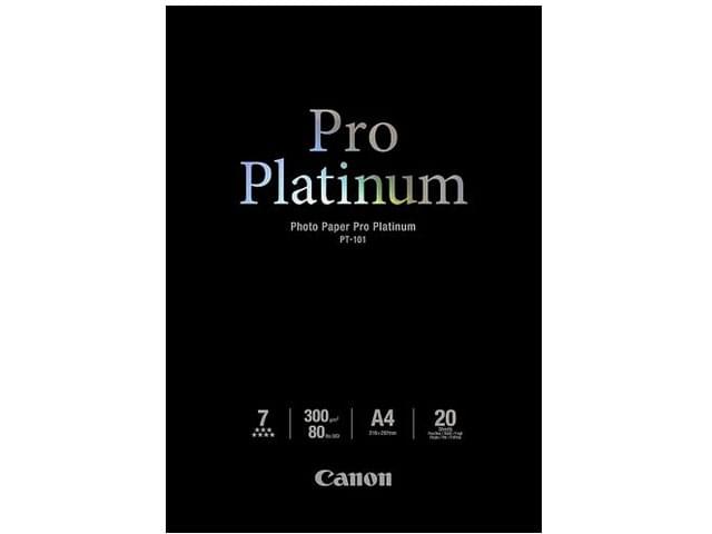 Papier imprimante Canon Papier Pro Platinum Photo A4 20f. PT-101 -2768B016