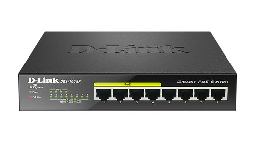 Switch D-Link 8 Ports 10/100/1000Mbps DGS-1008P (4 POE)