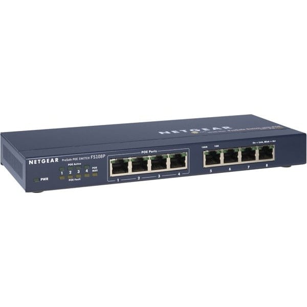 Switch Netgear 8 ports 10/100 (dont 4 POE)  FS108P