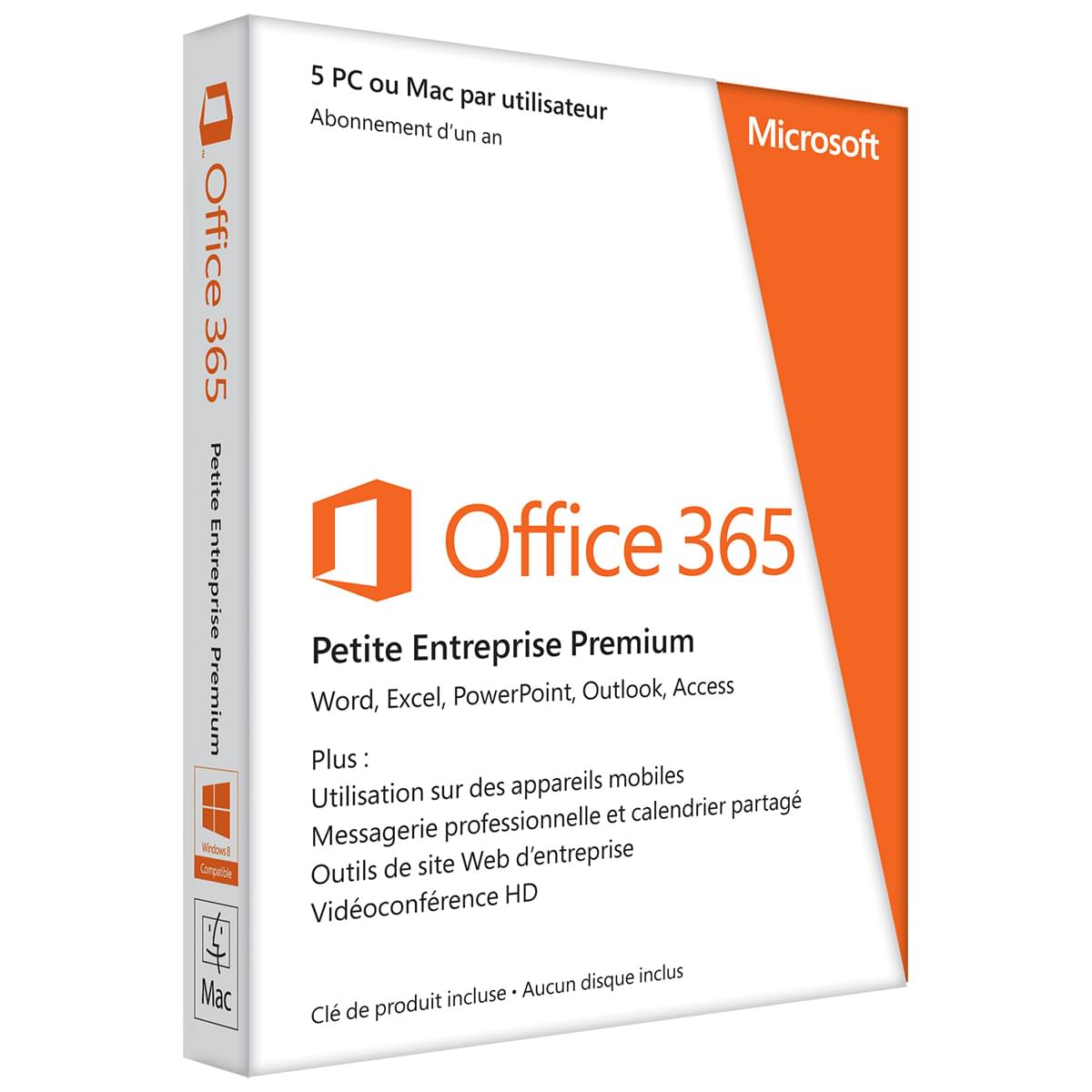Logiciel suite bureautique Microsoft Office 365 Small Business Premium 1 an