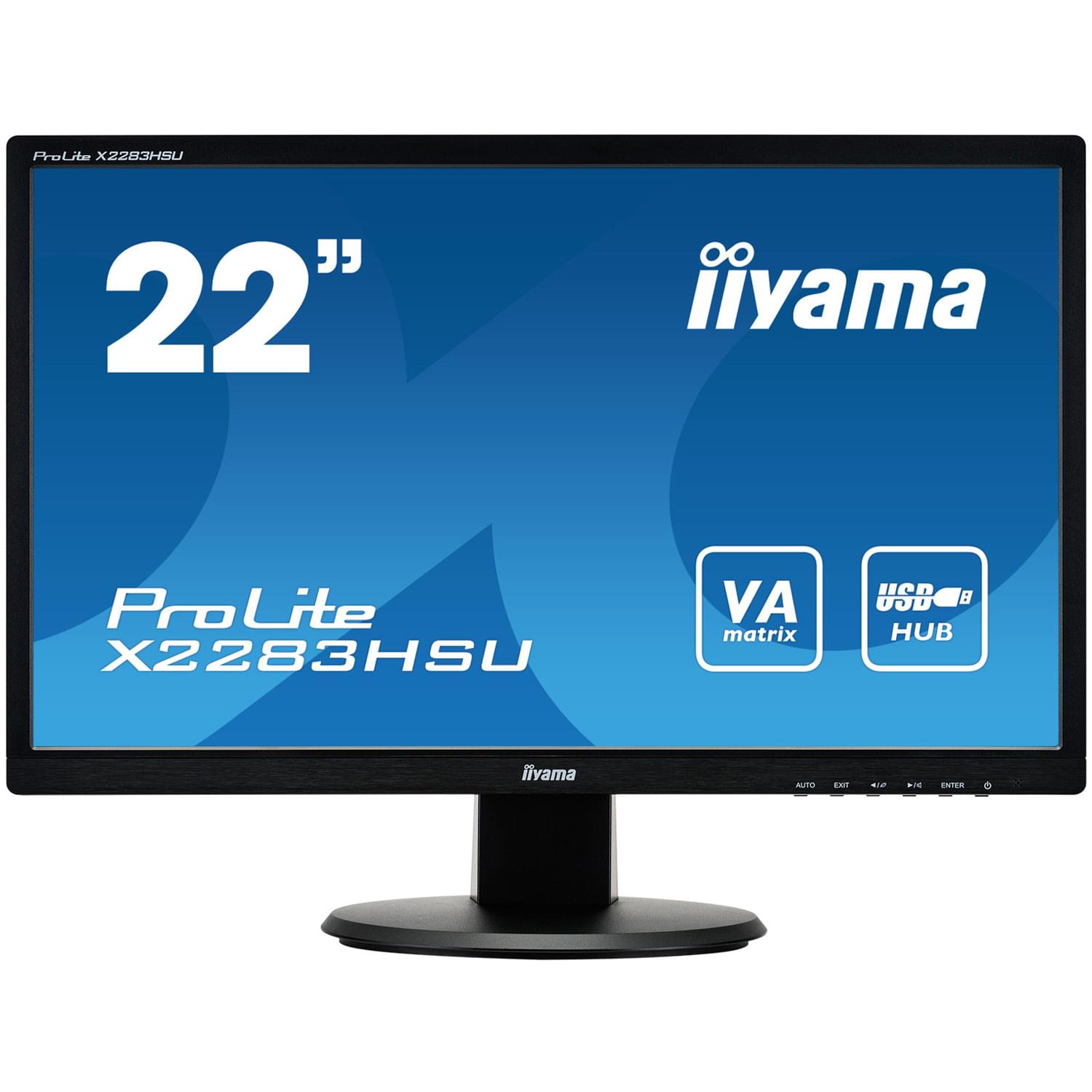 Ecran PC Iiyama X2283HSU-B1DP - 22" VA LED/5ms/FHD/DP/USB