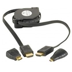 Connectique Audio-Vidéo No Name Câble HDMI mâle/mâle 1m + Adaptateurs Mini & Micro