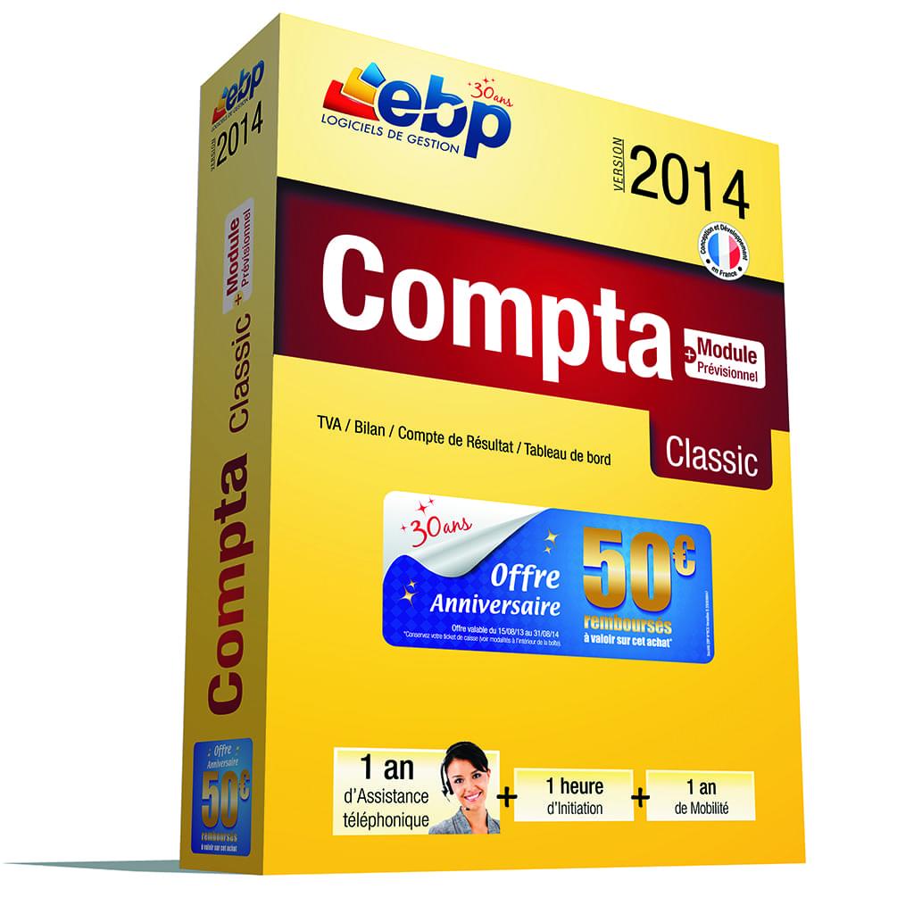 Logiciel application EBP Compta Classic 2014 + Services VIP