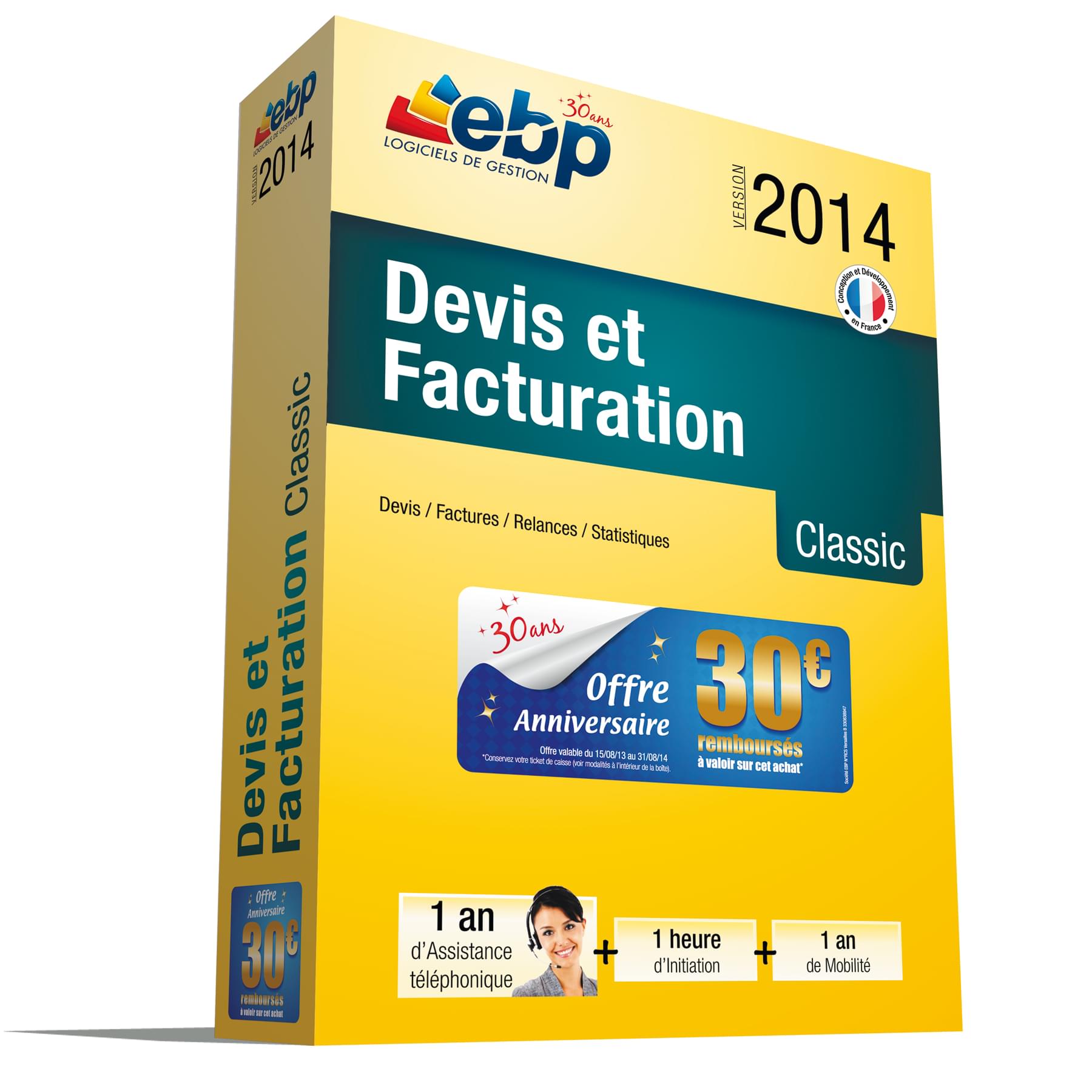 Logiciel application EBP Devis et Facturation Classic 2014 + Services VIP