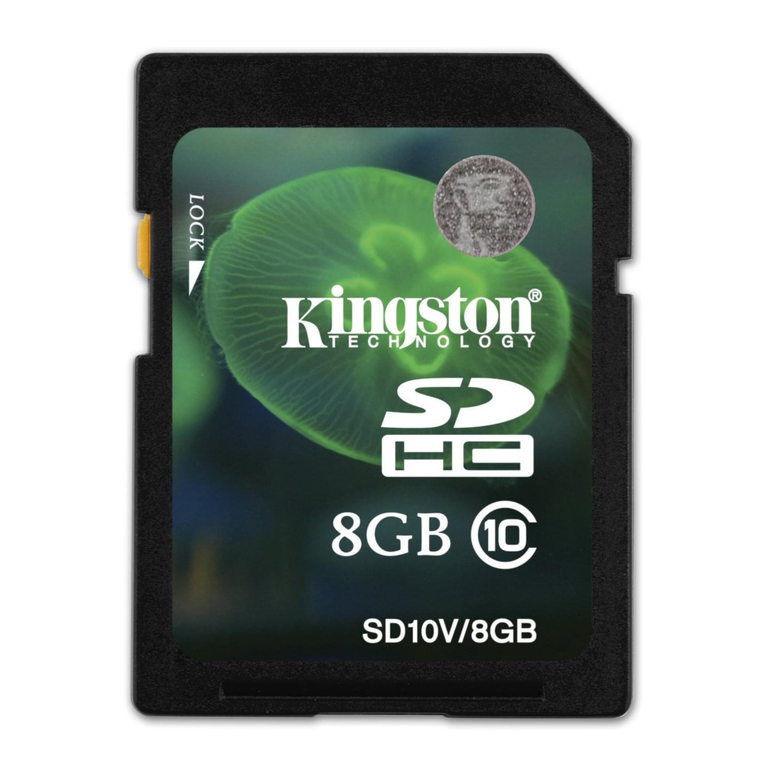 Carte mémoire Kingston SDHC 8Go SDHC-Card Class 10 SD10V/8GB