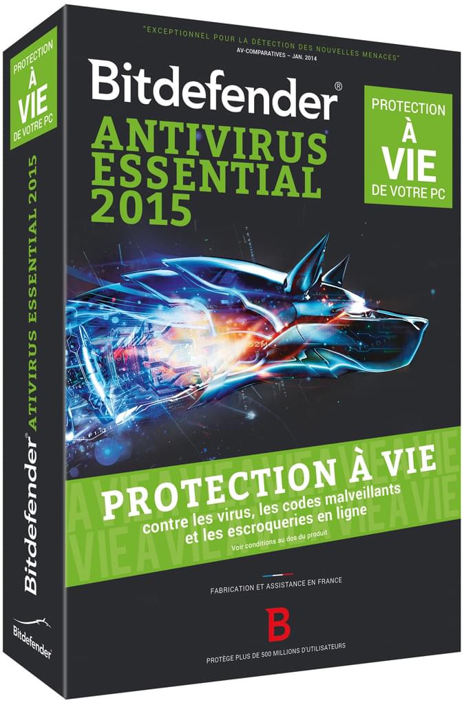 Logiciel sécurité Bitdefender Antivirus Essential 2015 - Licence à vie / 1 PC