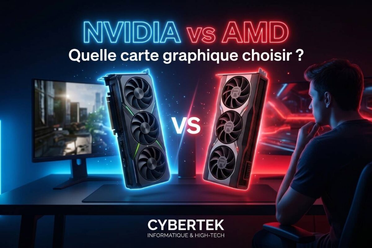 Cover Blog Cybertek carte graphique gaming Nvidia VS AMD 2026