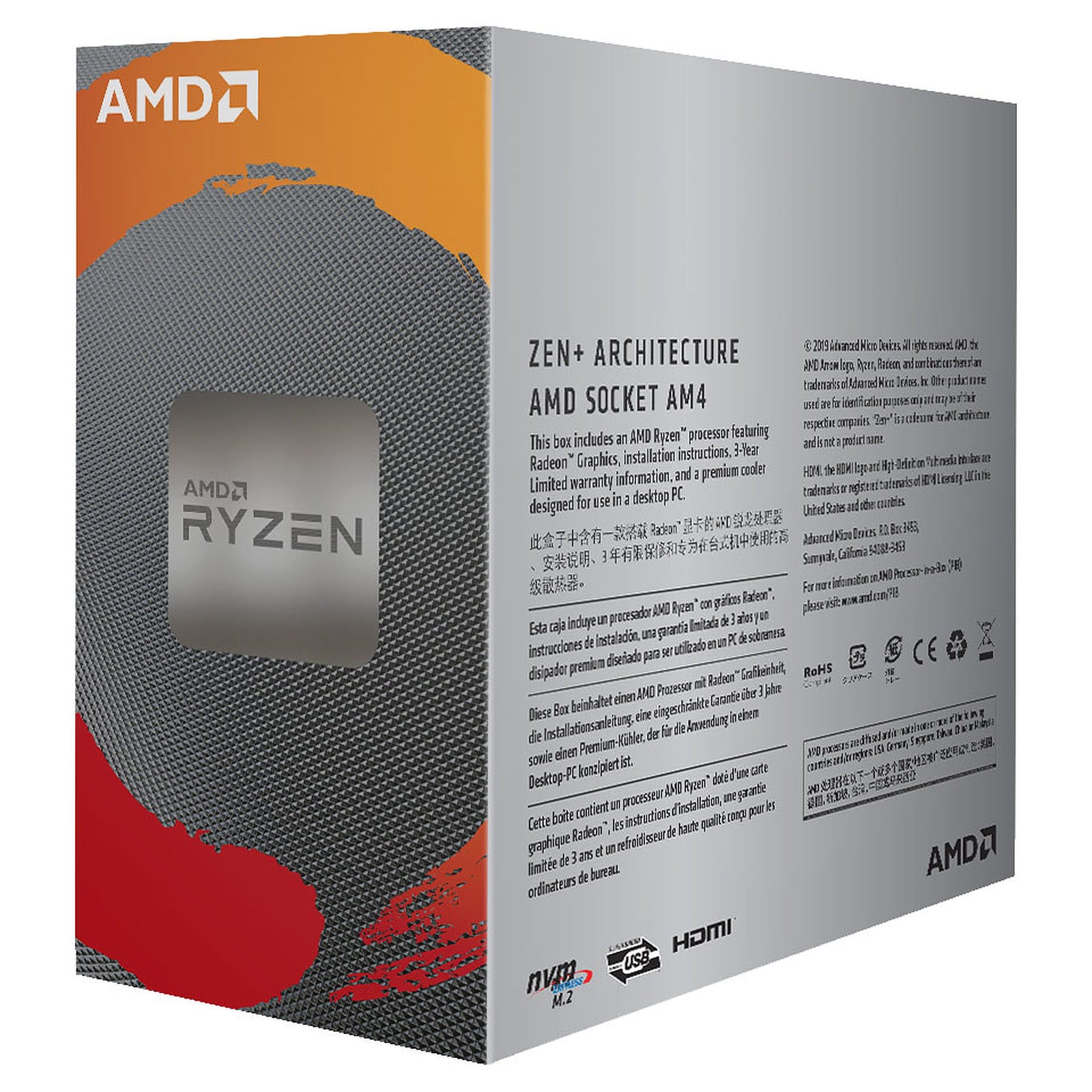 AMD Ryzen 3 PRO 3200G MPK - Processeur AMD - Cybertek.fr - 1