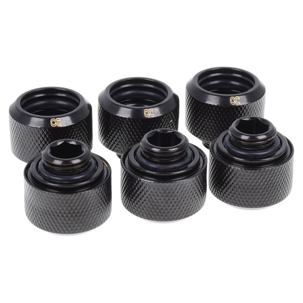 Alphacool Pack 6x Raccord de compression G1/4 16mm noir - Watercooling - 0