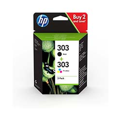 image produit HP Cartouche d'encre 2-pack Noir/Tricolore 303 Cybertek