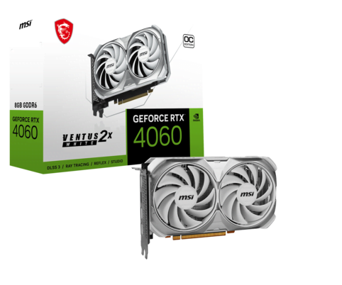 image produit MSI GeForce RTX 4060 VENTUS 2X WHITE 8G OC - DLSS3 Cybertek