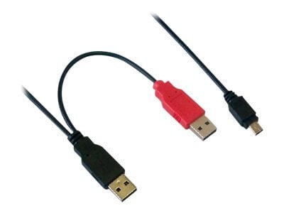 Câble 2xUSB-A mâle (Alim&Data)/Mini B mâle# - Connectique PC - 0