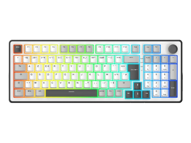 The G-LAB Keyz Elite 400 Blanc/Gris + Kult Elite M100 - Pack Clavier/Souris - 1