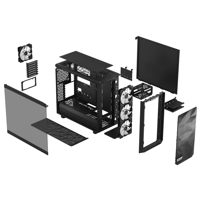 Fractal Design Meshify 2 Lite TG RGB Black Noir - Boîtier PC - 12