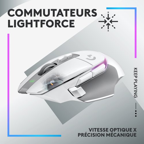Logitech G502 X PLUS WHITE - Souris PC Logitech - Cybertek.fr - 9